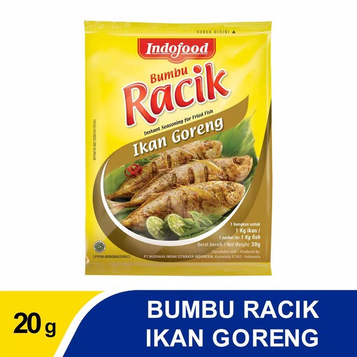 

RACIK BUMBU MASAK INSTAN BUMBU RACIK IKAN GORENG 1 RENCENG ISI 10 SACHET