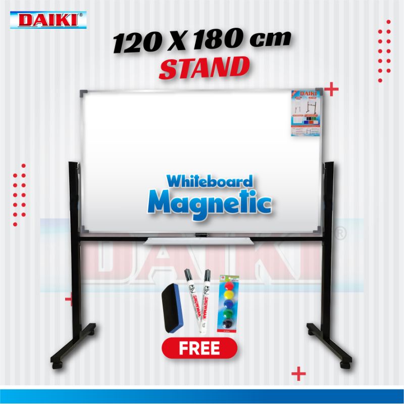 

Papan Tulis / Whiteboard DAIKI original magnetic single face stand Uk 120x180 Cm