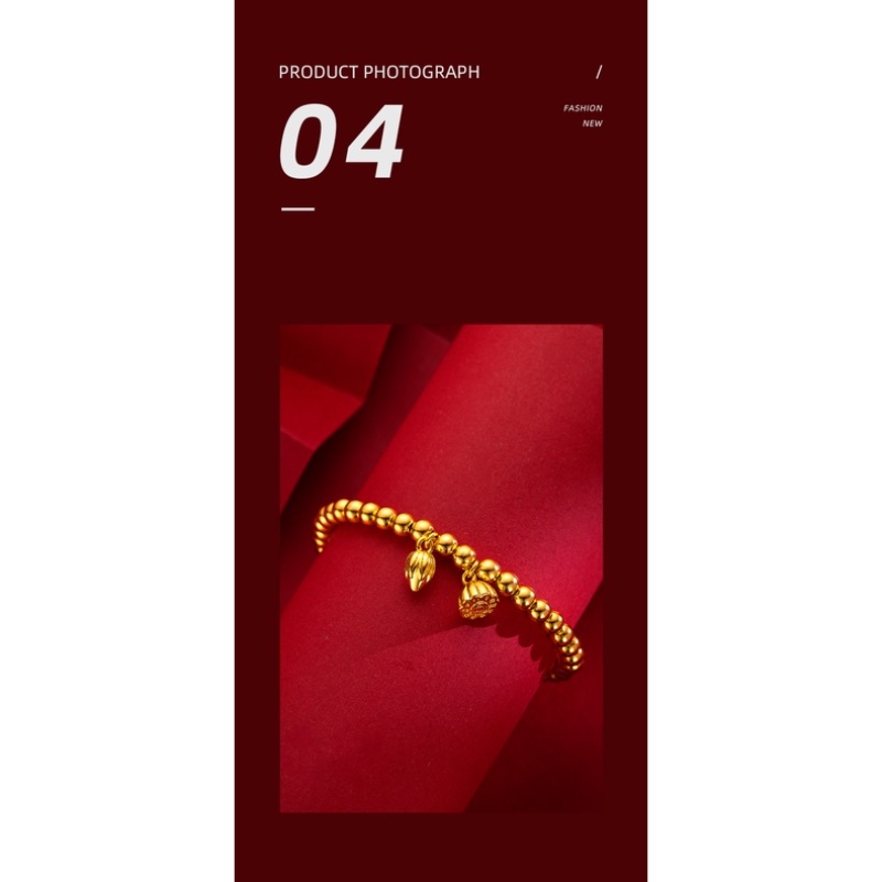 Goldkingdom Perhiasan Fashion Emas Asli Kadar 375 Bangkok Aksesoris Ready Stock Transfer Mutiara Lotus Liontin Lotus Gelang Bracelet Membawa Keberuntungan Untuk Wanita