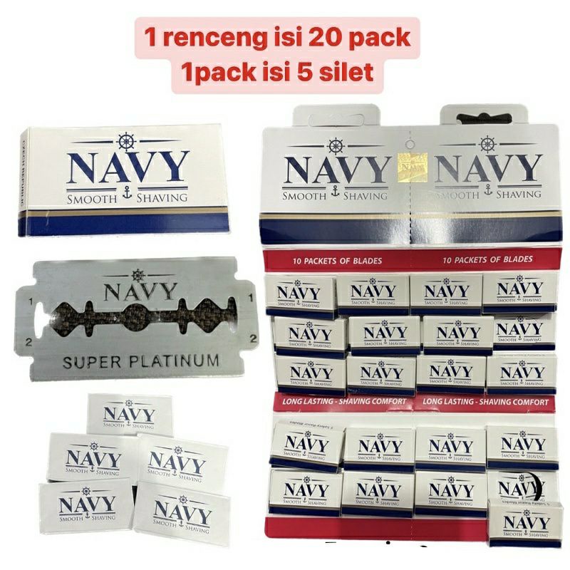 

1 renceng 20 pack silet navy / silet isi refil navy