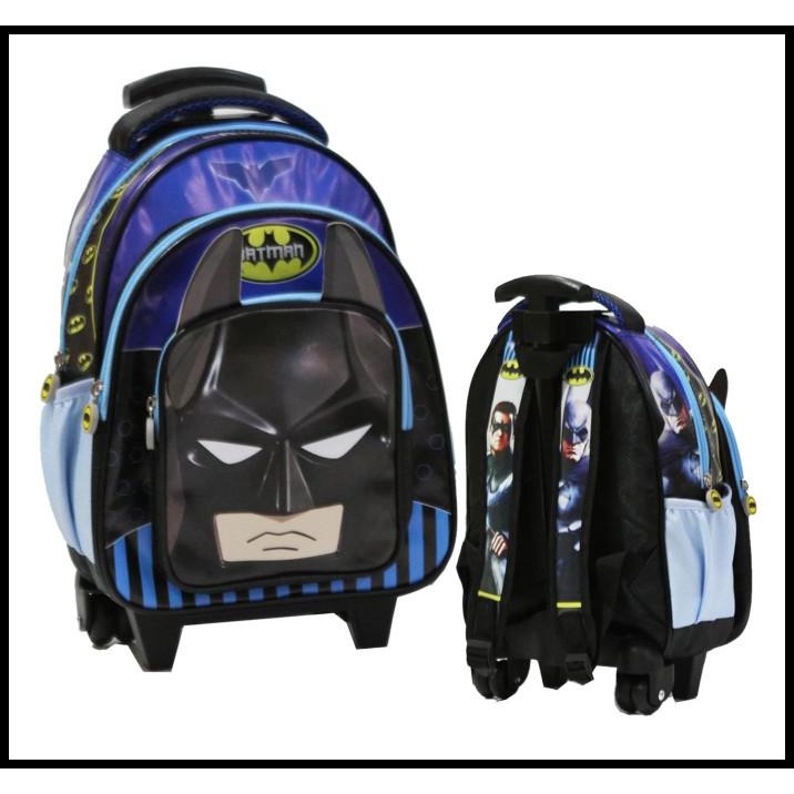 Tas Trolley Anak Sekolah Tk & Pg Batman Bahan Kain Sponge Tahan Air