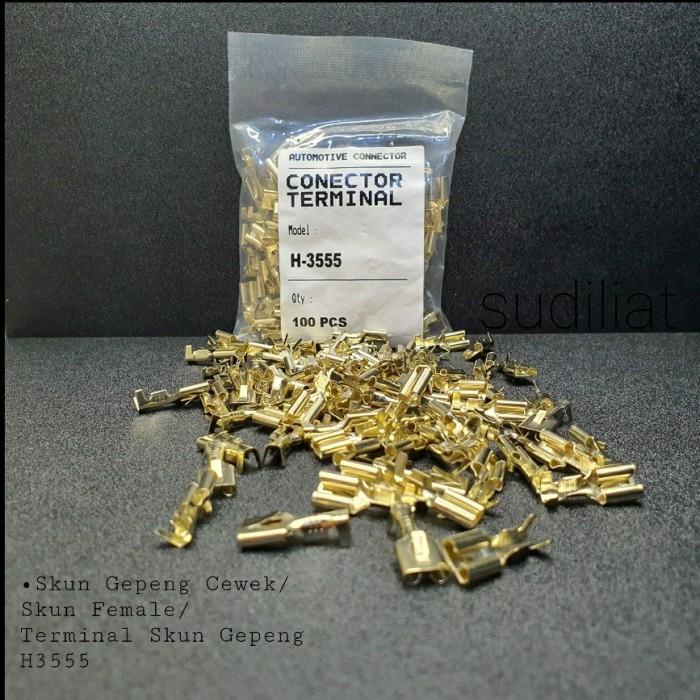 Listrik Skun Konektor Gepeng Cewek / Skun Female / Terminal Skun Gepeng