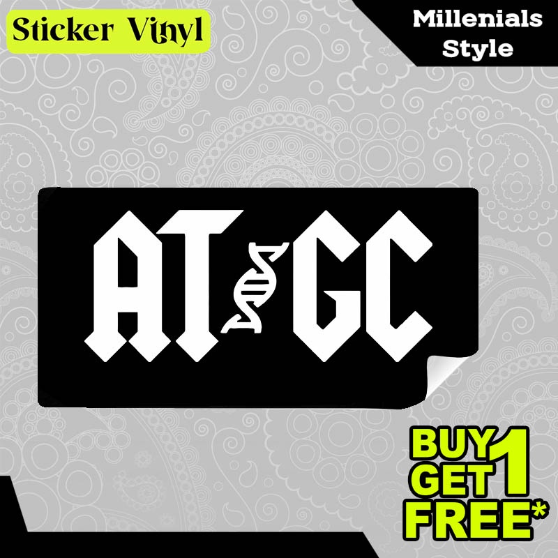 

Stiker Sticker ATGC Base of DNA Gambar Unik Desain Keren dan Kekinian Aesthetic Bahan Vinyl Satuan Anti Air