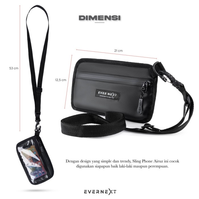 Hanging Wallet Hijau Merah Hp Sablon Dompet Kalung Slempang G1Z3 Sling Bag Wanita Mika Waterproof Lu