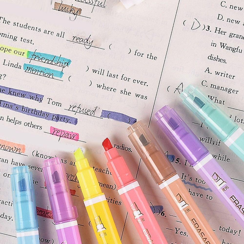 R-flower 12PCS/Set Stabilo Pen Set Warna Permen Kreatif Alat Tulis Menggambar Graffiti Dihapus Stabilo Alat Tulis Pena Warna