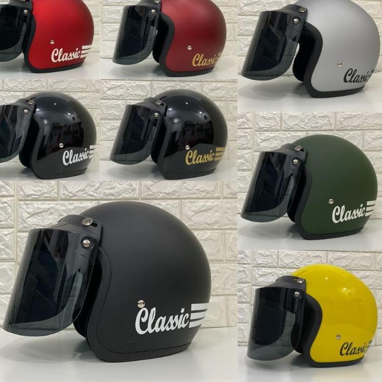 Jual Helm Bogo Classik Garis Tiga Helm Bogo Classic Dewasa Sni Helm Bogo Retro Tulisan Classic