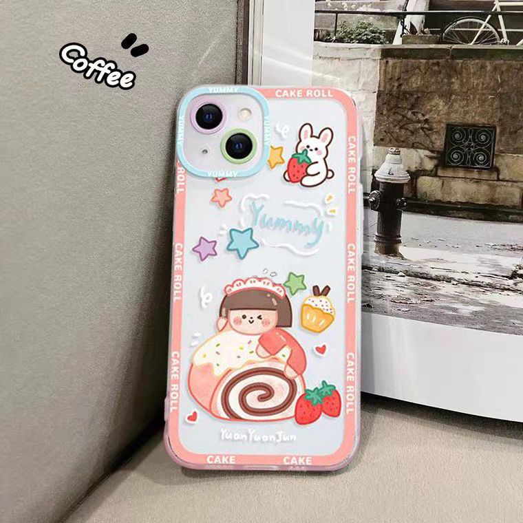 Soft Case Silikon TPU Transparan Motif Gadis Lucu Untuk IPhone 14 13 12 11 Pro XS Max X XR 8 7 6 6S Plus