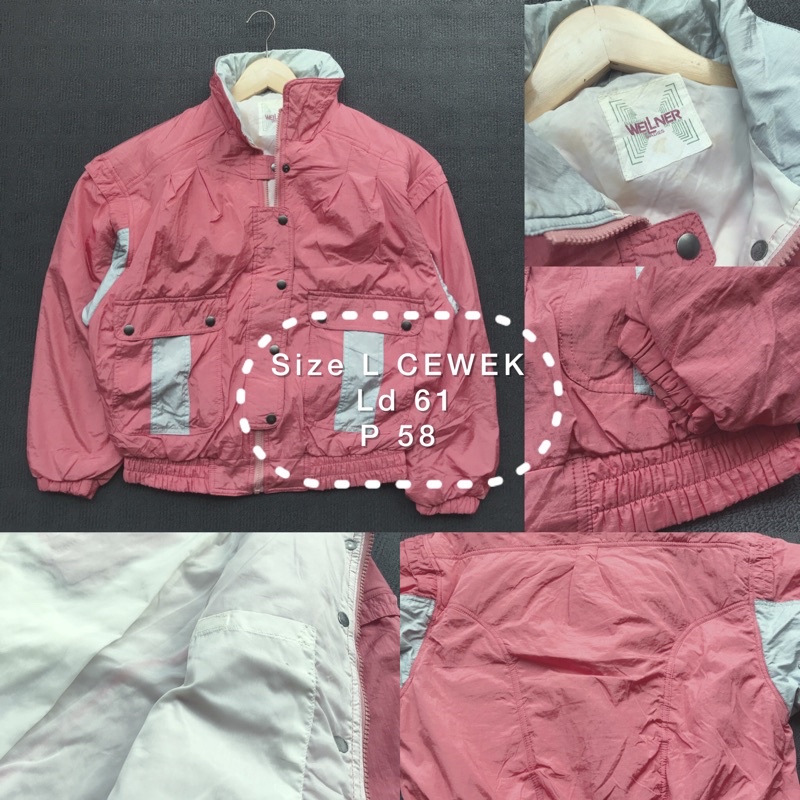 Jaket Thrift Vintage WHICHONE Sudah Cuci Langsung pakai 90s thriftshop bandung thrifting parasut tebal katun thrift shop outer luaran ootd hoodie sweater Harrington-WOS957