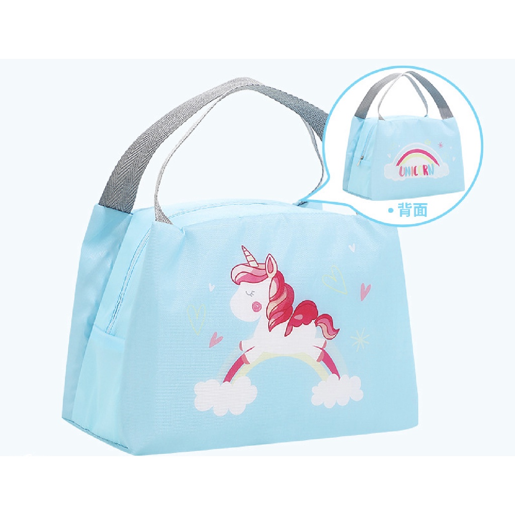 NAOMI - Peony Lunch Bag Import - Tas Makanan - tas bekal - Karakter Bagus Cartoon Hand Bag Lunch Box Waterproof - tas bahan canvas premium - tas makan premium