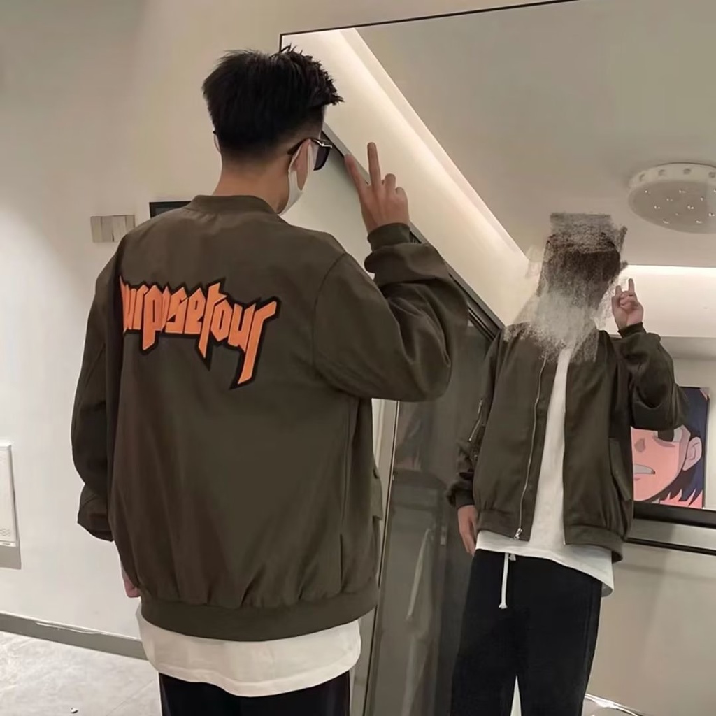 MANTEL VERSI KOREA TERBANG BISBOL SERAGAM BERDIRI KERAH JAKET NASIONAL MUSIM SEMIN DAN GUGUR PASANGA