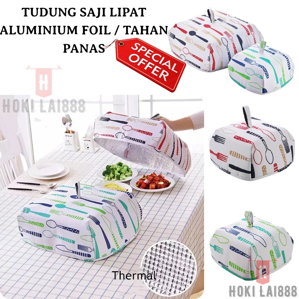 [HKL] Tudung Saji Lipat Aluminium Foil / Penutup Makanan Dan Lauk Anti Panas / Tudung Saji Aluminium Foil Tahan Panas