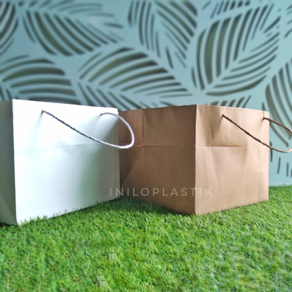 

1 pack Shopping Bag 20+25x25 / Paper Bag Putih Polos