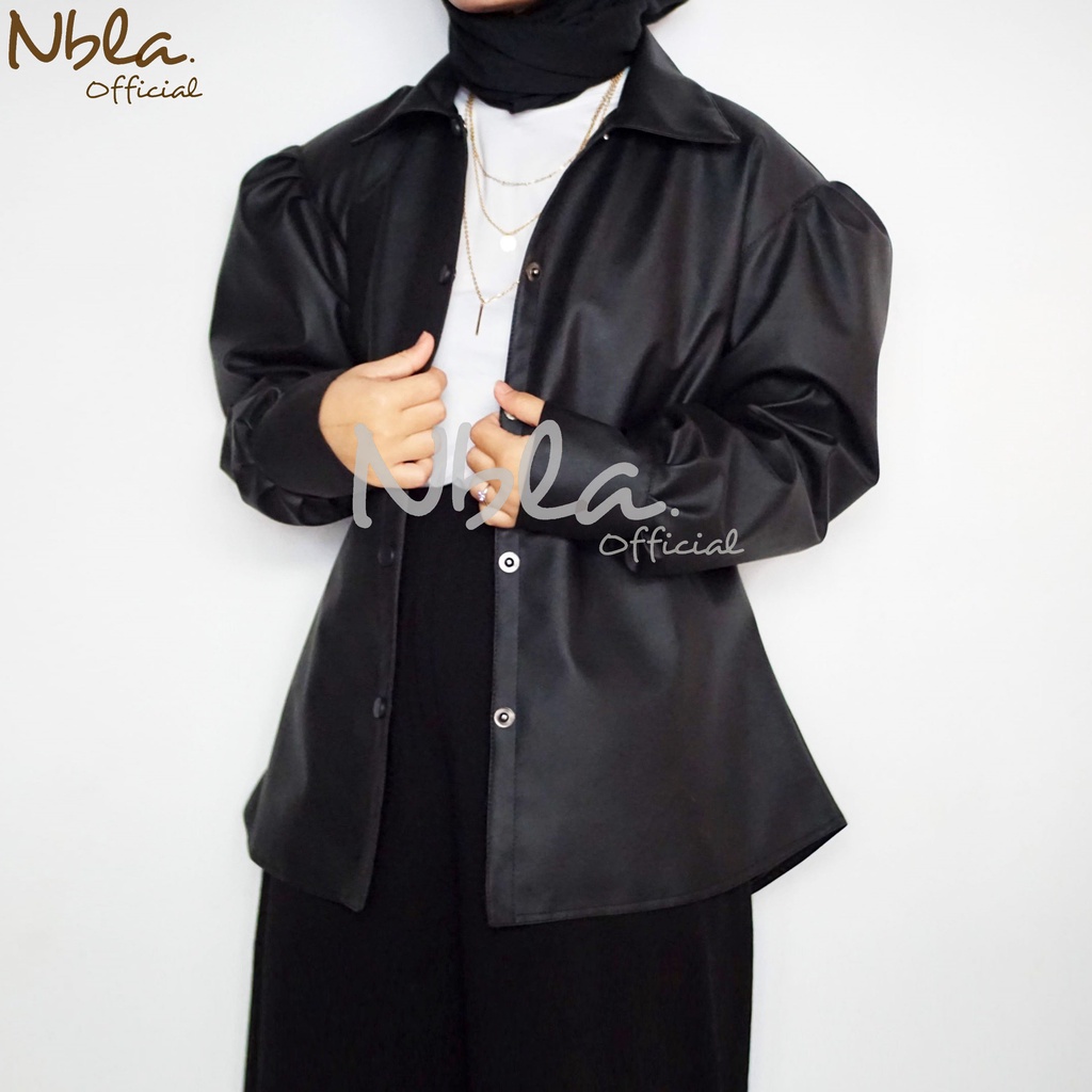 Jaket Lengan Balon Oversize Wanita Kulit Sintetis Jaket Semi Kulit Wanita Jaket Wanita Casual Jaket 