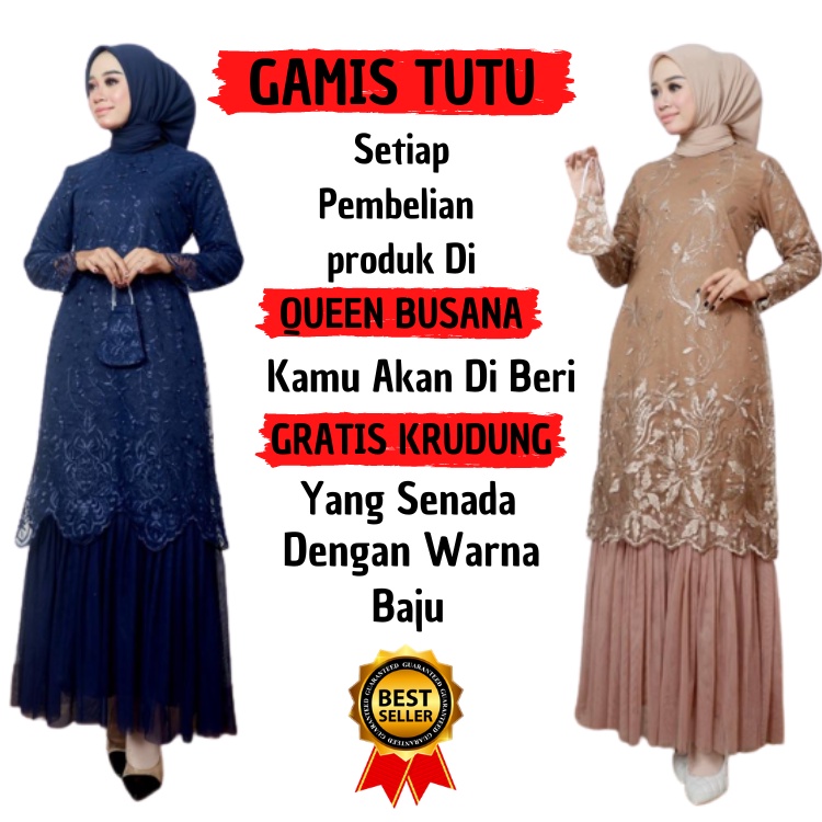 COD GAMIS TUTU BRUKAT TILE BORDIR PREMIUM MIX TILE POLOS ORIGINAL / GAMIS PESTA DAN KONDANGAN / DRES