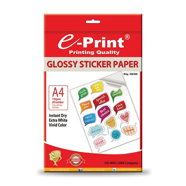 

KERTAS FOTO STIKER A4 135GR E-PRINT