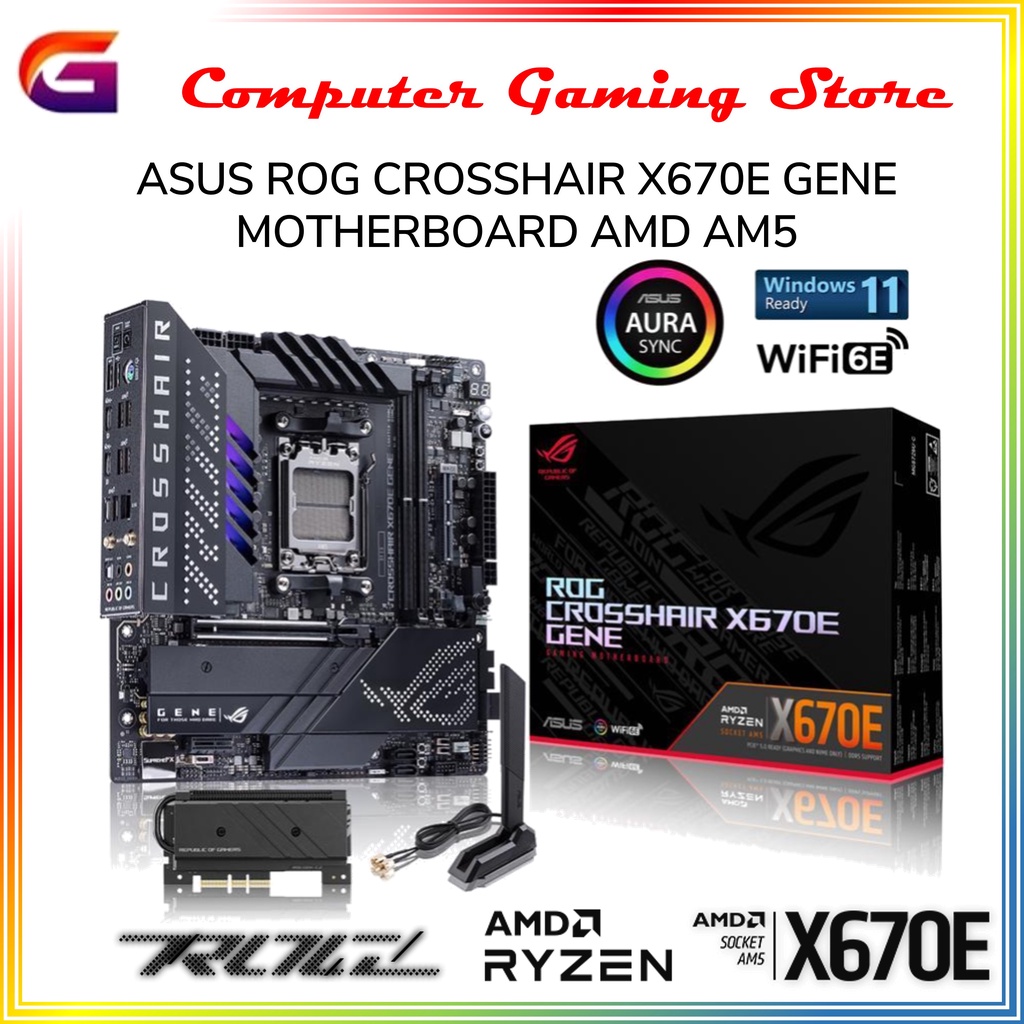 ASUS ROG CROSSHAIR X670E GENE MOTHERBOARD AMD AM5