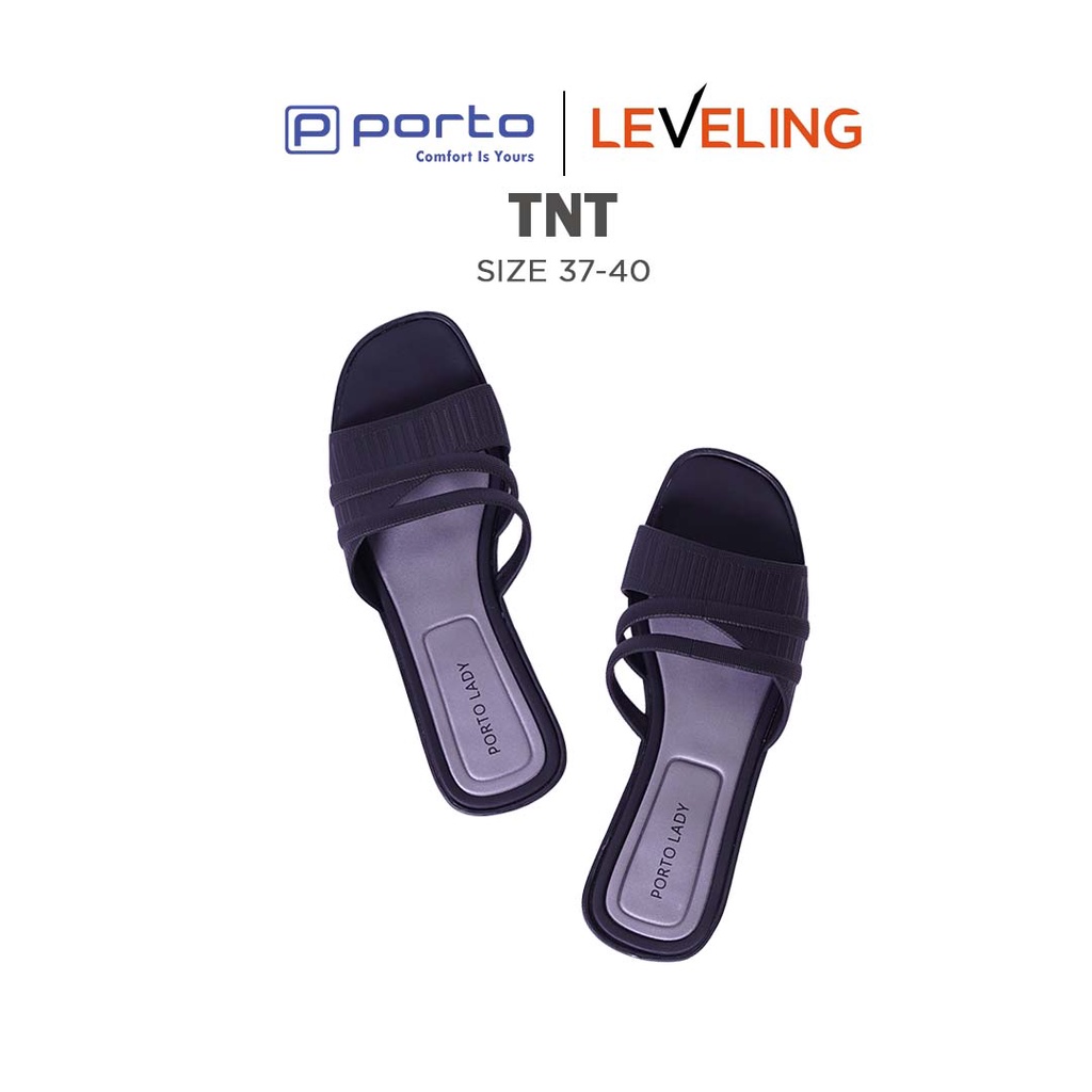 TNT - Porto Leveling Sandal Selop Wanita Korea Flat Karet Nyaman Empuk Casual Anti Slip Porto Lady Terbaru