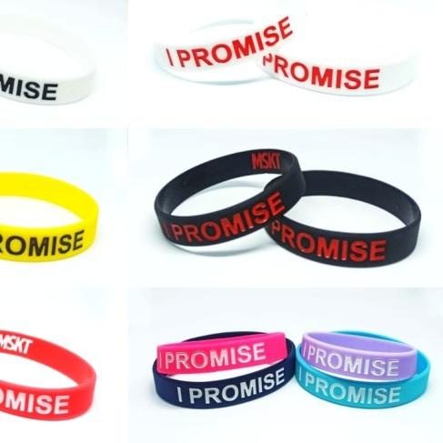 gelang karet embracelet i promise hitam putih kuning merah navy