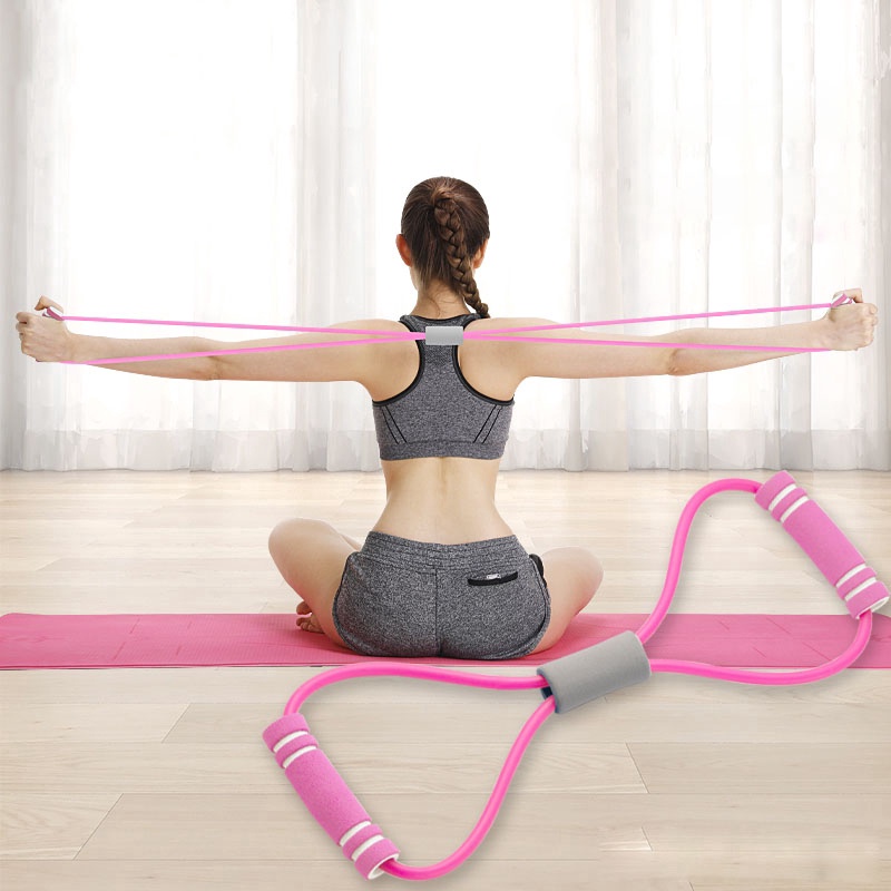 Olah Raga Dirumah Elastic Band Fitness Alat Gym Tali Elastis Yoga