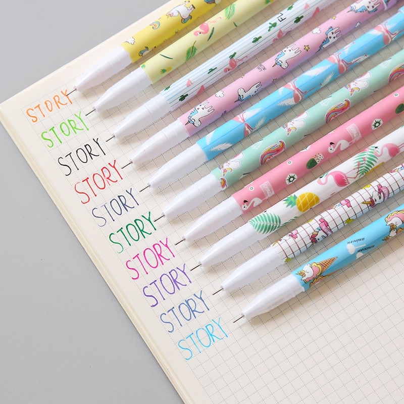 

Set pulpen gel kuda pony warna warni, Pena tulis flamingo, Unicorn pen