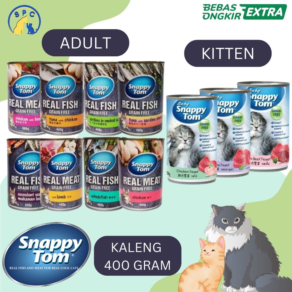 SNAPPY TOM Kaleng 400 Gram Baby Snappy Tom Makanan Kucing Kaleng Import Premium Cat Food Can Australia