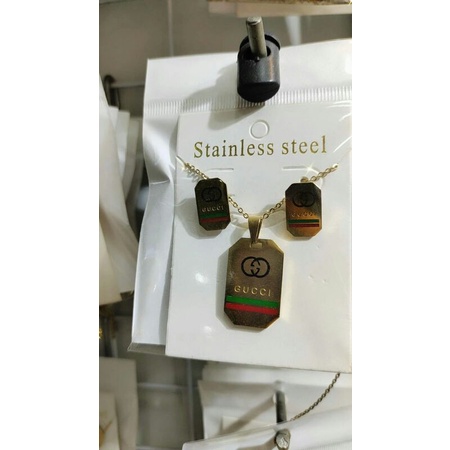 (cod) kalung set anting aafia titanium terbaru