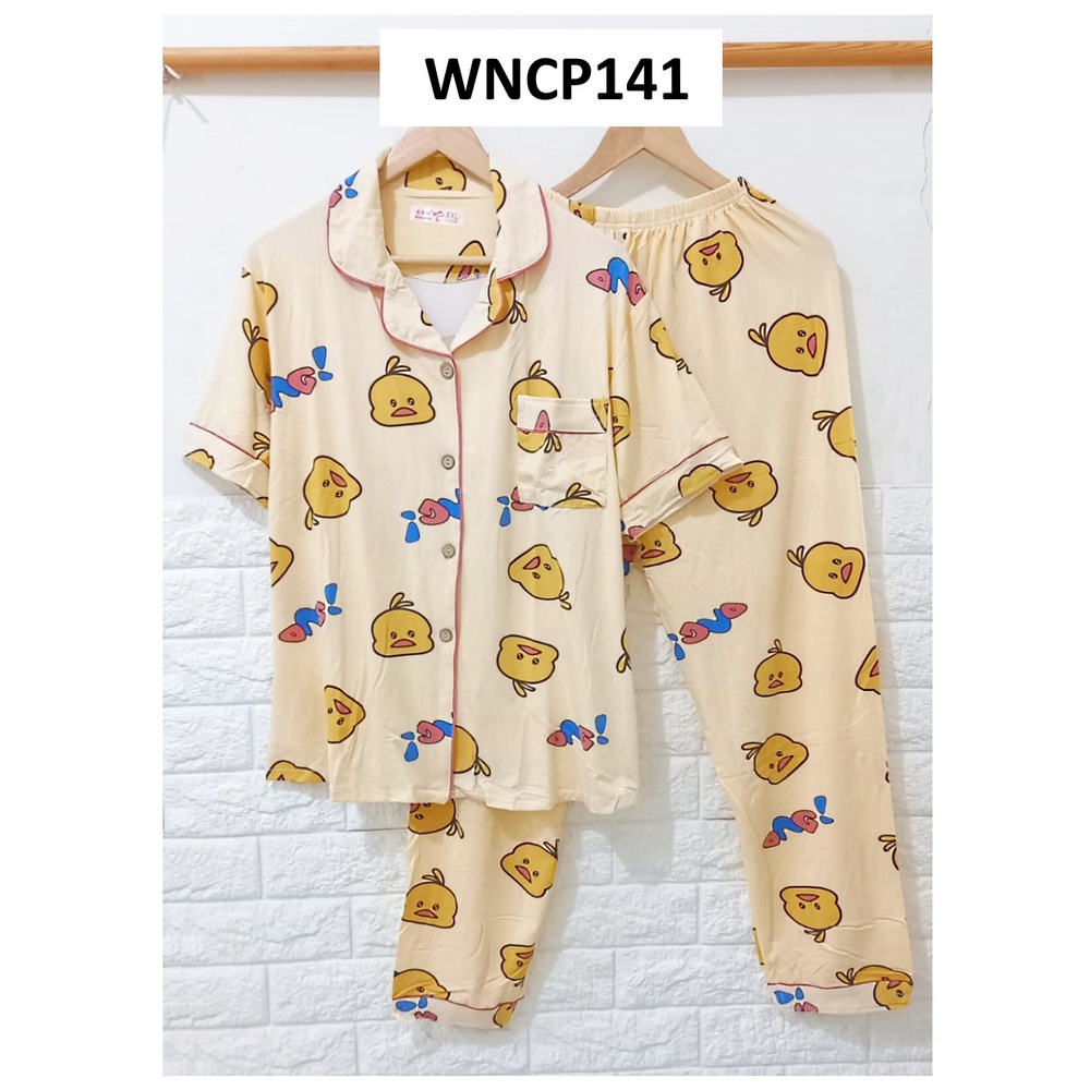 Piyama Wanita Baju Tidur Wanita Lengan Pendek Celana Panjang Duck OMG - WNCP51 - WNCP52