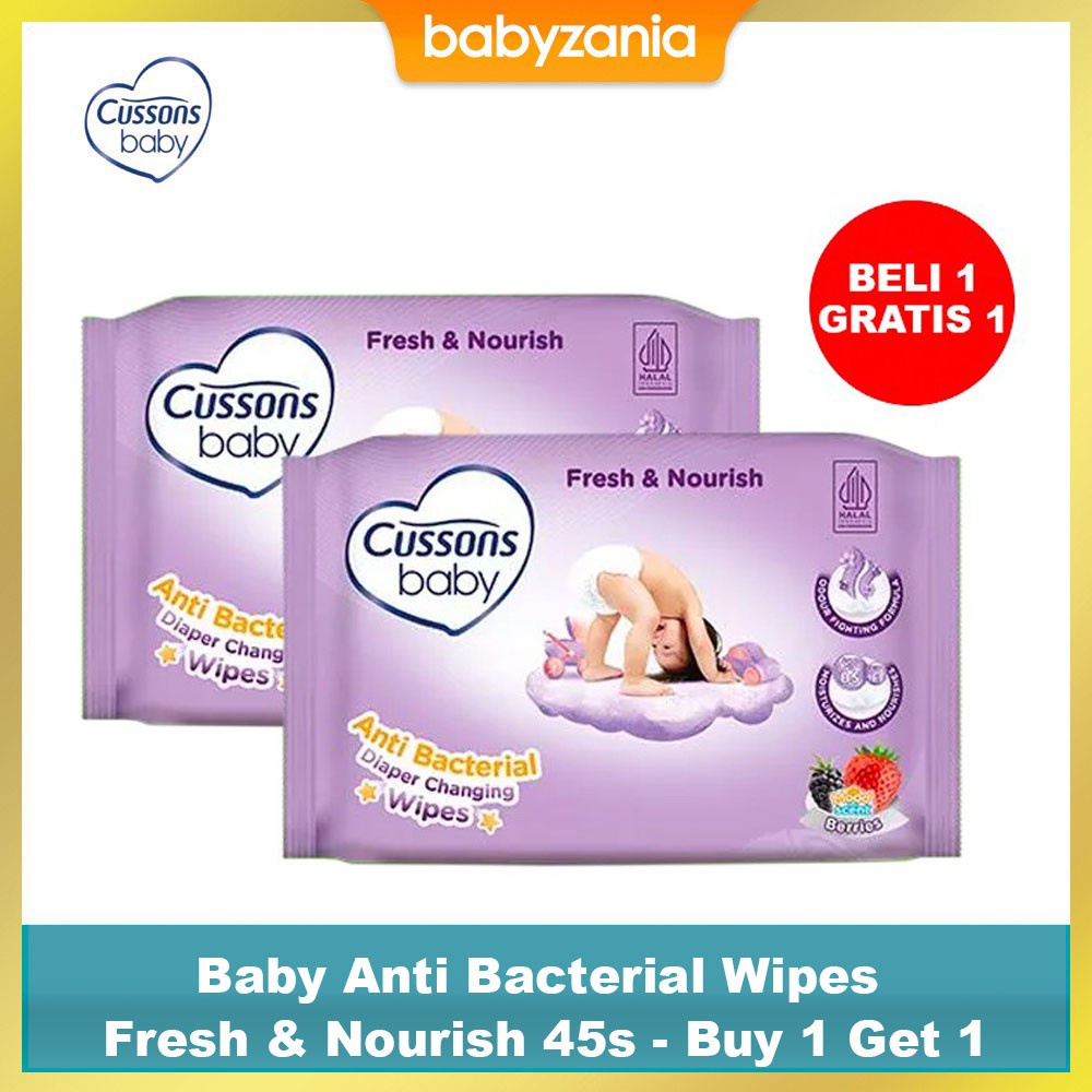 Cussons Baby Wipes Fresh &amp; Nourish Tisu Basah Bayi 50 s - Buy 1 Get 1