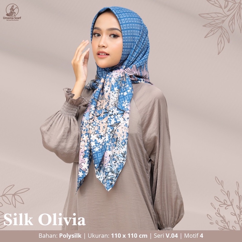 [PART 1] HIJAB SEGIEMPAT SILK OLIVIA MOTIF