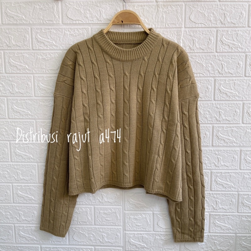 ANNISA COLAR SWEATER RAJUT CROP CABLE FULL