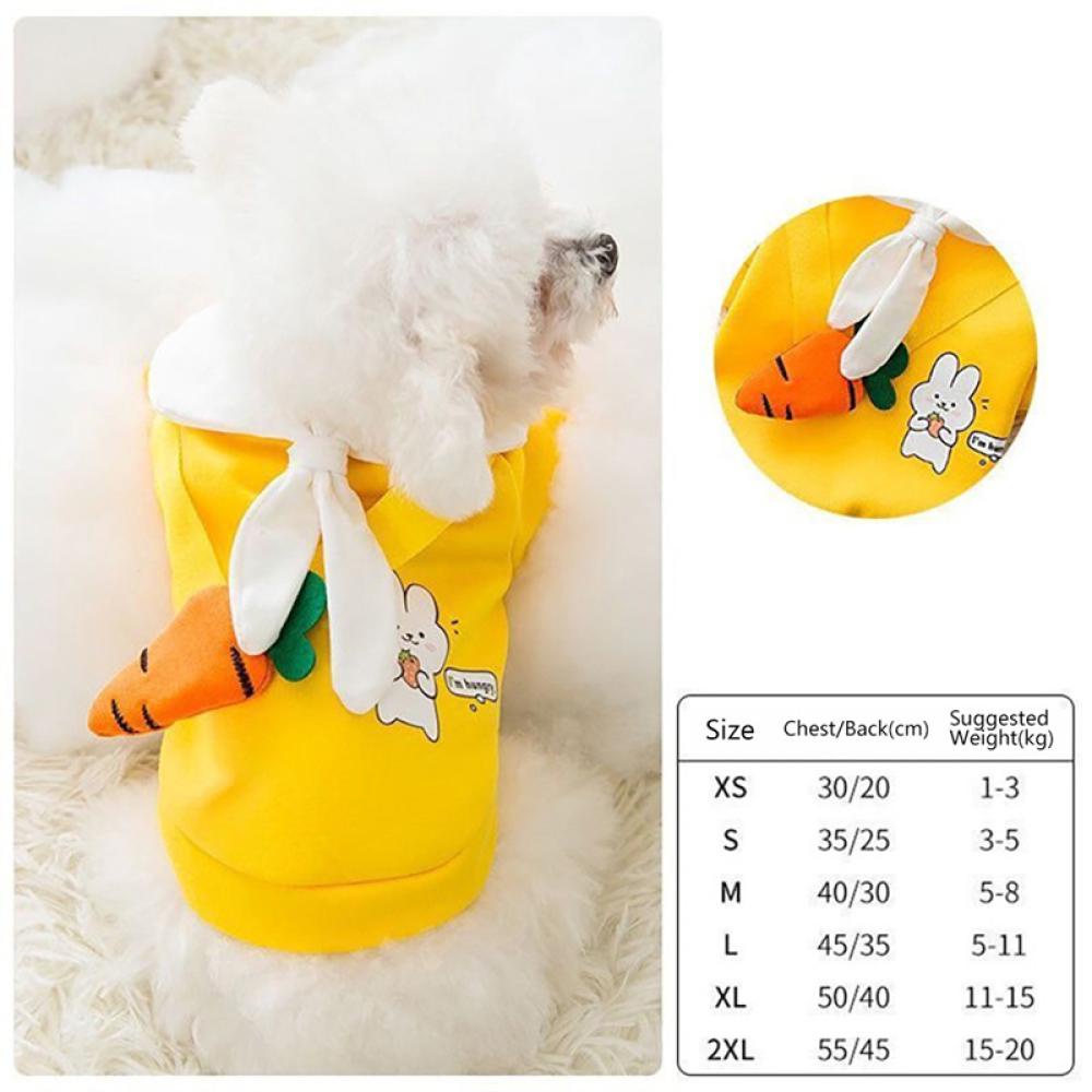 Timekey Baju Anjing Peliharaan Motif Kartun Bahan Plush Hangat Untuk Musim Dingin C6V2