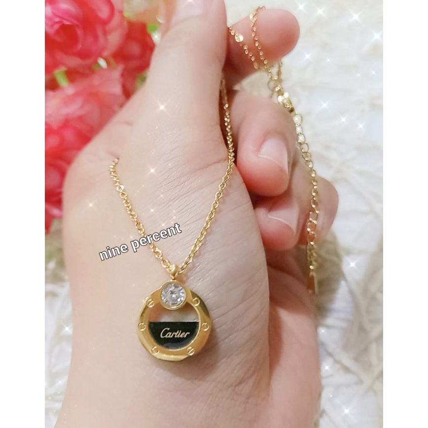 [ Bayar Ditempat ] Kalung Titanium Gold Anti Karat Liontin / Kalung Korea Style Terbaru / COD