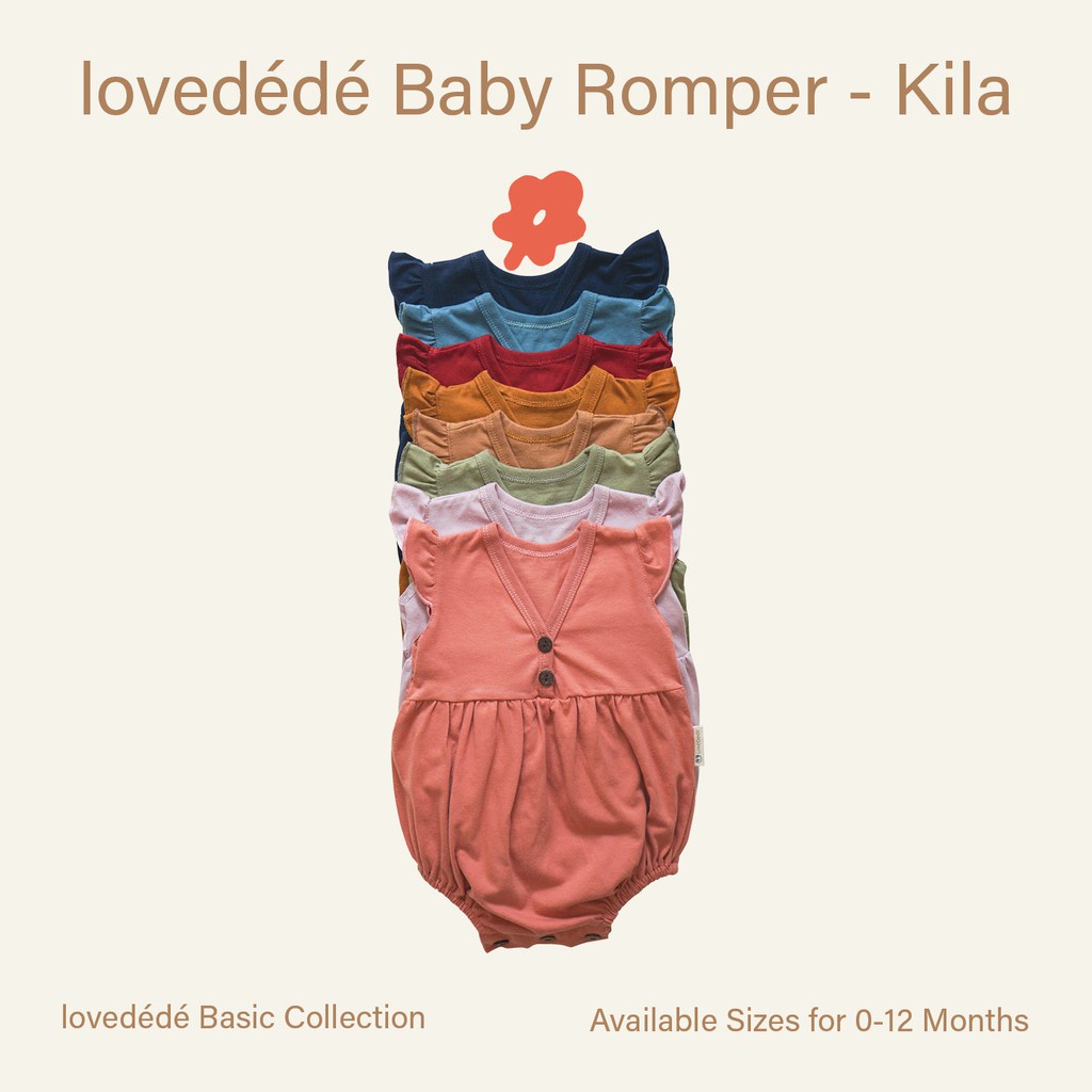 Lovedede - Kila Romper - Jumper Romper Bayi Perempuan Polos NB-12 bulan