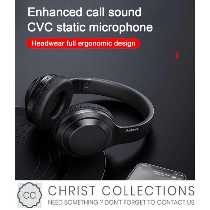 LENOVO HEADPHONE BLUETOOTH WIRELESS HEADSET GAMING MIC ON TH10