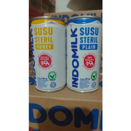 

Susu steril indomilk kaleng 189ml murah rasa honey dan plain