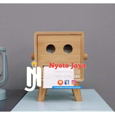 Tempat Tisu Smile Kayu Jati