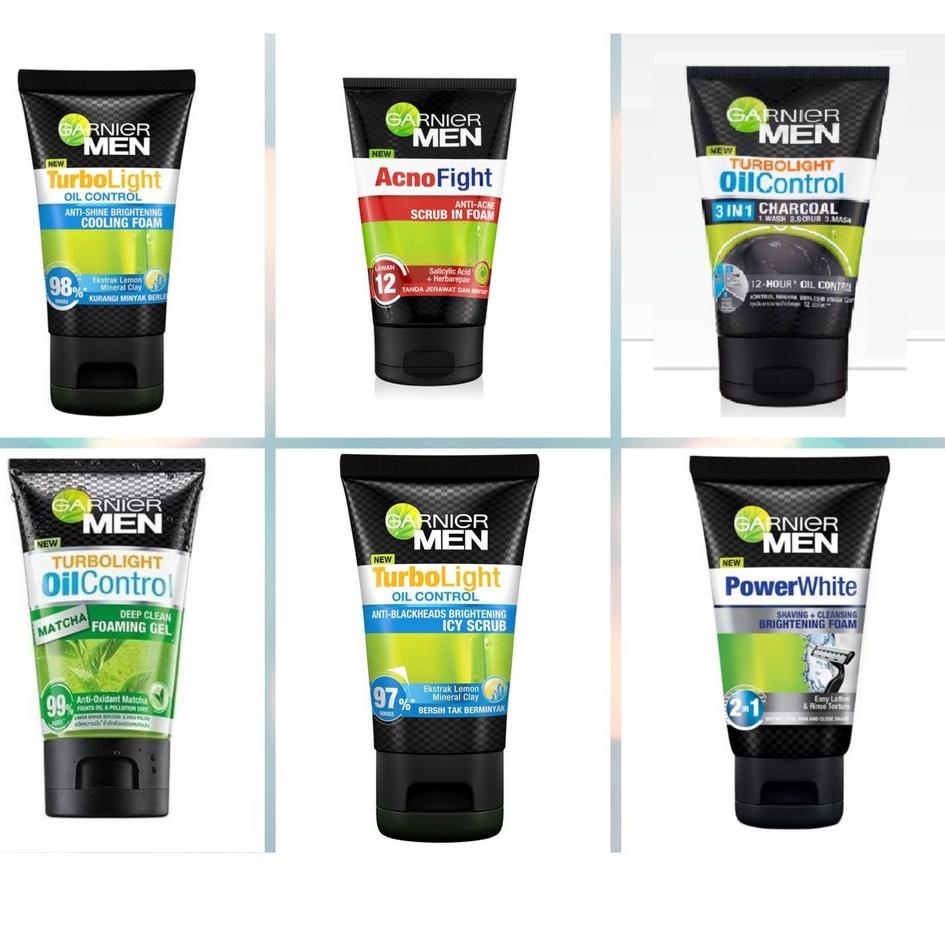405REG Garnier Men Facial Wash, Face Cleanser For Man / Turbolight / Acne Fight / Power White 100 & 