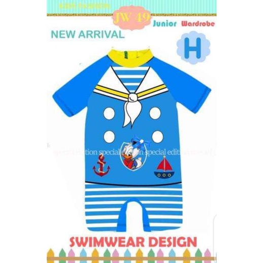 DISKON  JW 49 H Swimwear Baby Donald Duck Baju Renang Import Bayi Lucu