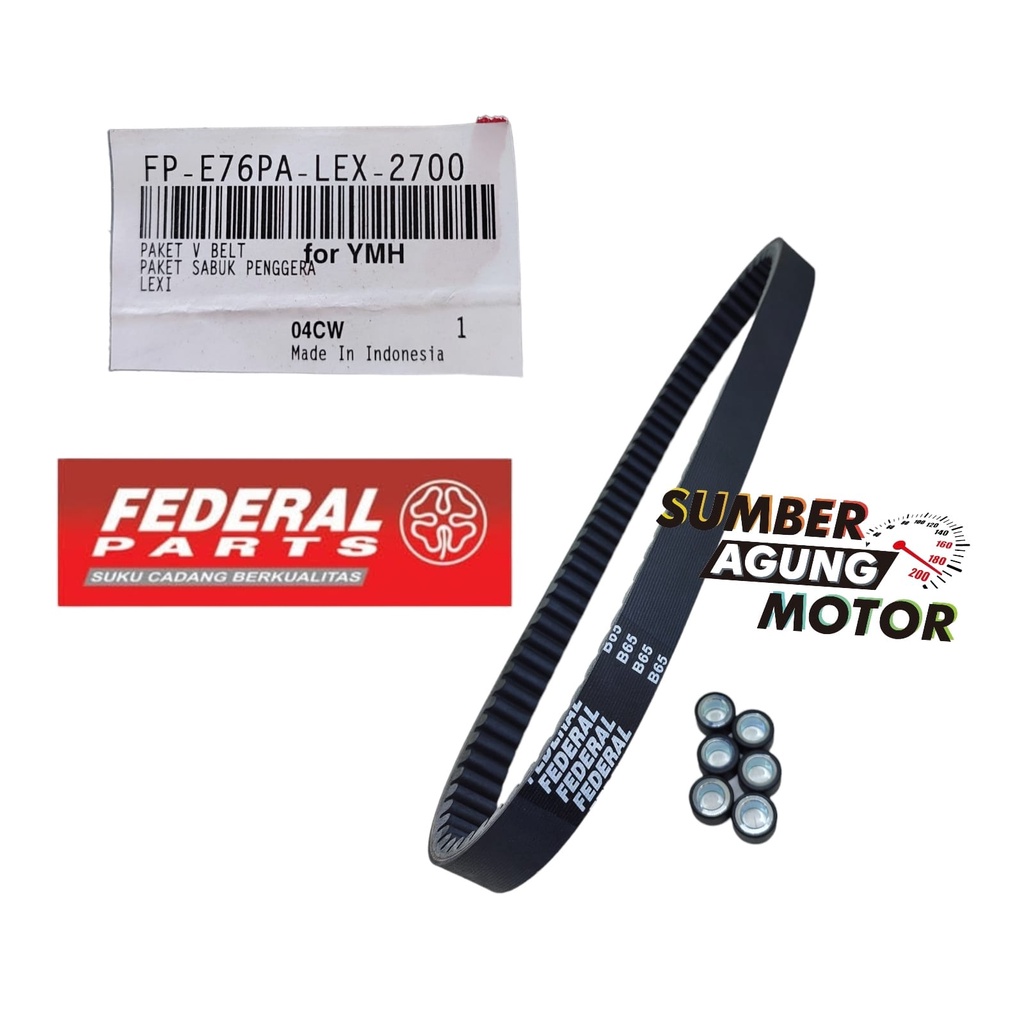 VBELT VANBELT YAMAHA LEXI AEROX SET ROLLER FEDERAL