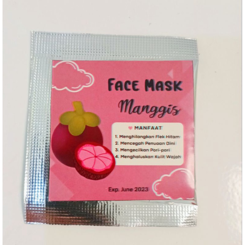 Masker wajah/Masker wajah organik/Masker wajah BPOM/Masker wajah (Manggis)