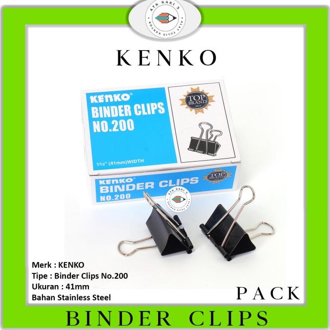 

KENKO Binder Clip No.200 / Penjepit Klip Kertas Dokumen File Besar