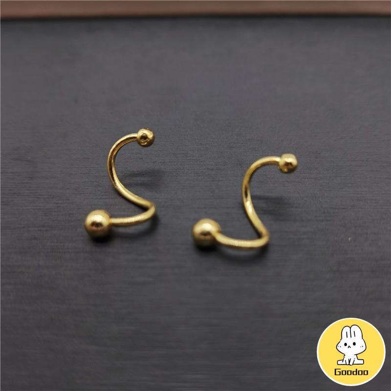 1 Pasang Anting-Anting Sederhana Baru Kepribadian Wanita Minoritas Double Spiral Ear Studs -Doo