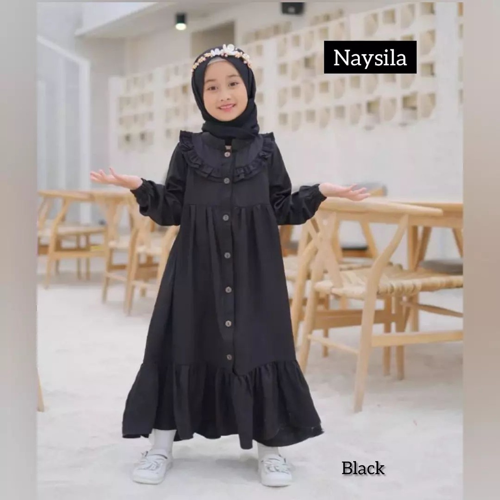 BAJU ANAK PEREMPUAN NAYSILA KIDSS BAHAN SYAKILA POLOS UKURAN M , L , XL BAJU ANAK IMPORT  CEWEK BAJU ANAK POLOS LENGAN PANJANG SYARI KIDS TERBARU MODLE SIMPLE FREE HIJAB BAJU ANAK KEKINIAN PEREMPUAN TERBARU USIA 1-15 TAHUN2022