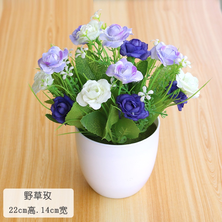 MARKAS PT14 Pot Tanaman Hias Bunga Hias Plastik Ornamen Pot Bongsai Artificial Flower Decoration