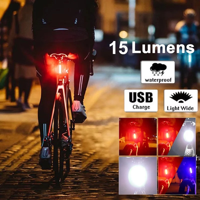 LAMPU BELAKANG SEPEDA LED USB RECHARGEABLE ANTI AIR LAMPU SEPEDA USB + KABEL CAS / LAMPU SEPEDA WATERPROOF