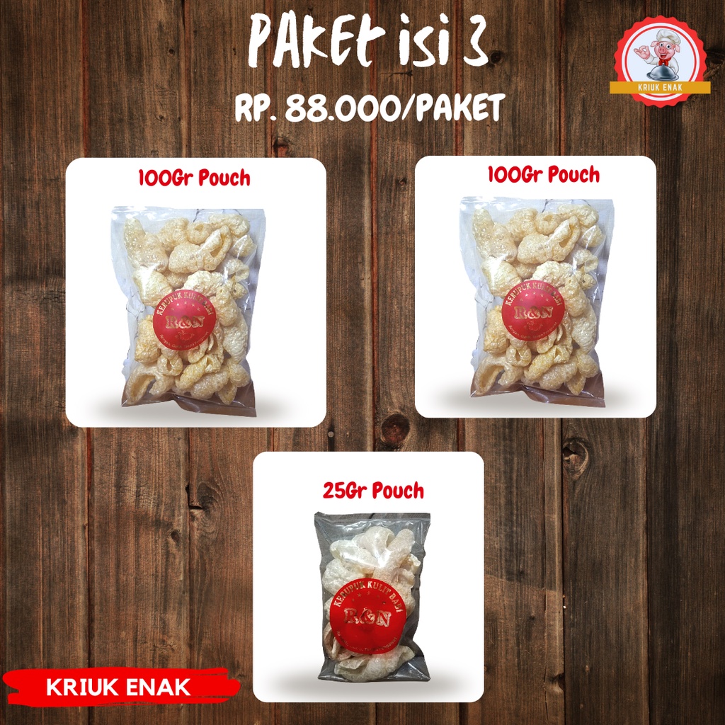 

PAKET ISI 3 - KERUPUK KULIT BABI