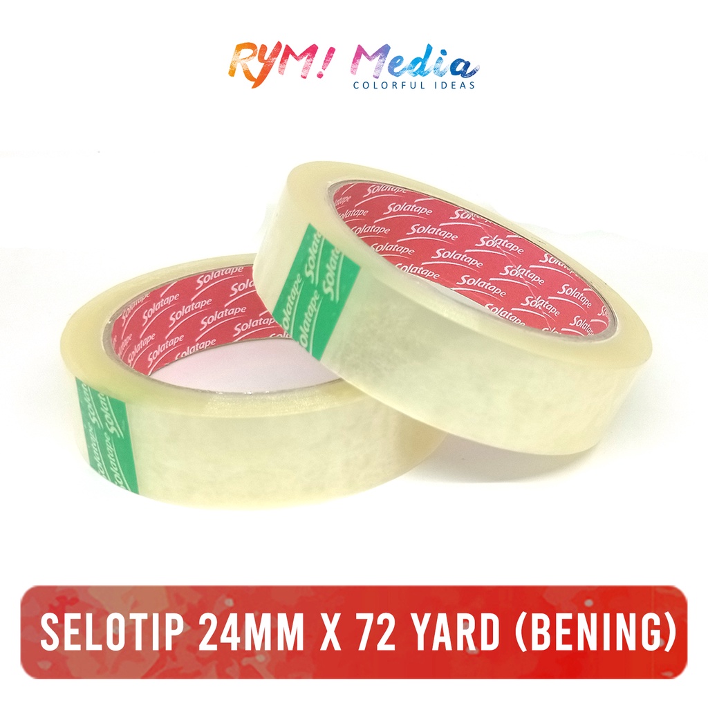 

Selotip Bening 24 mm x 72 Yard SOLATAPE rekat setara Daimaru OPP Selotip Solatip Lakban