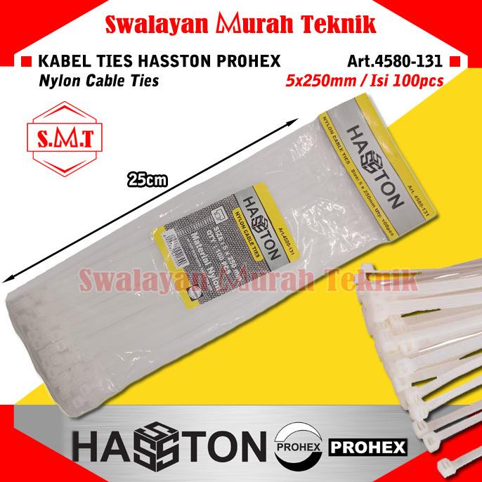 

,,,,,,,] HASSTON 4580-131/4580-135 Kabel Ties 5x250mm Pengikat Nylon Cable Tie