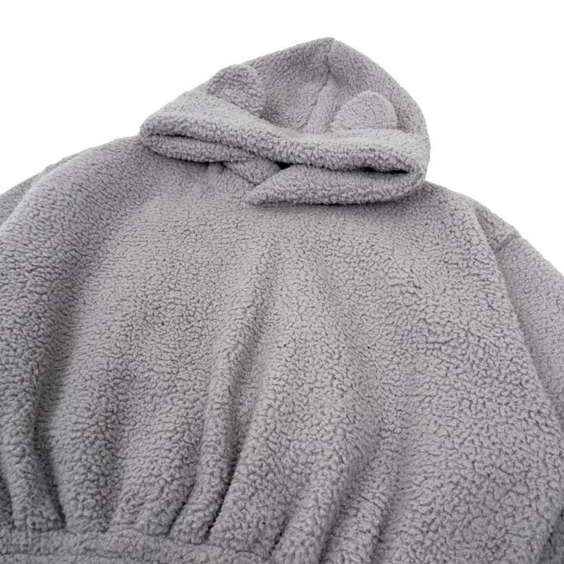 [BACA DESKRIPSI] HOODIE OVERSIZE CROPPED SHERPA GREY LIGHT PREMIUM