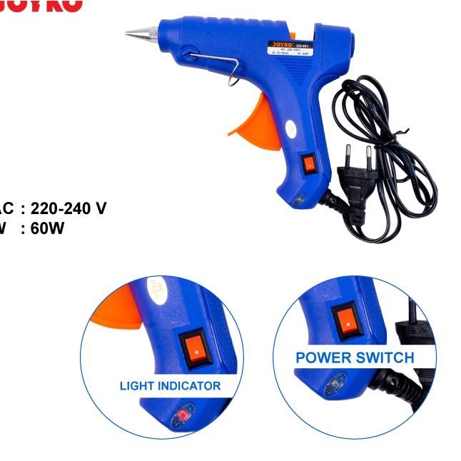 

Glue Gun Joyko GG-851/60 Watt + Glue Stick Refill Joyko GSR-113/6 PCS